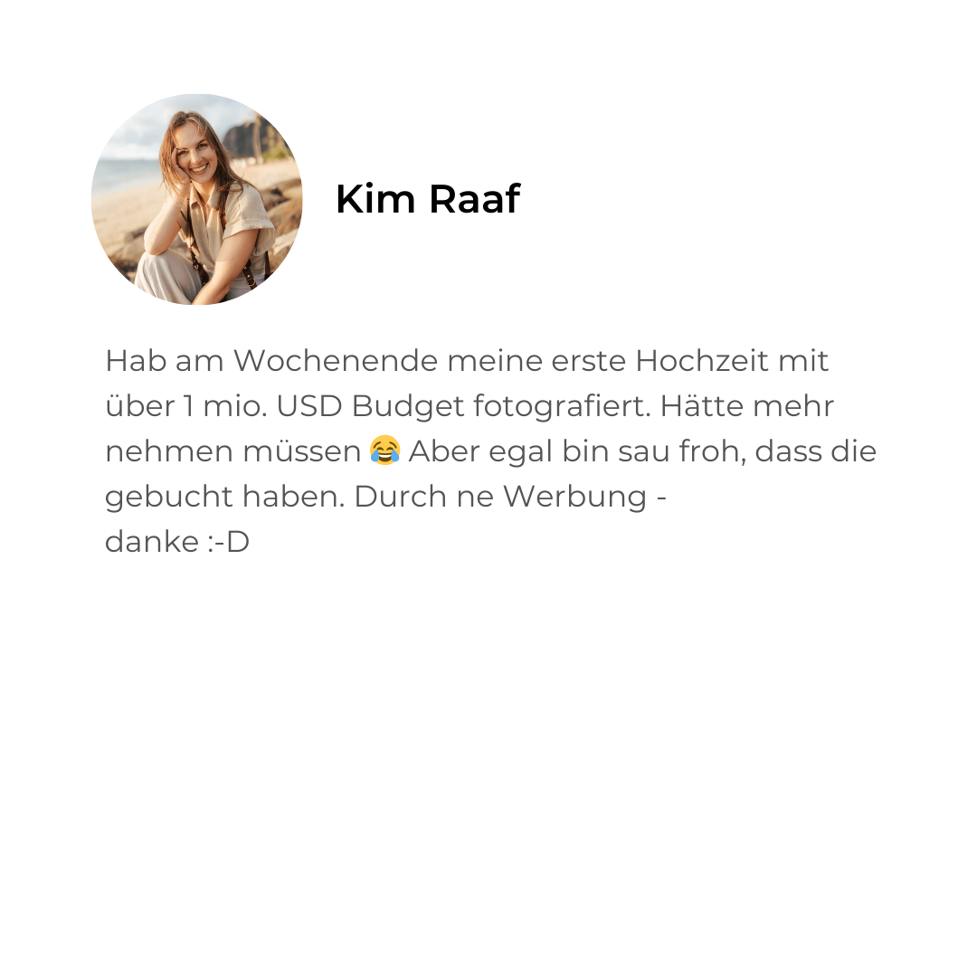 Hochzeitsfotograf Coaching