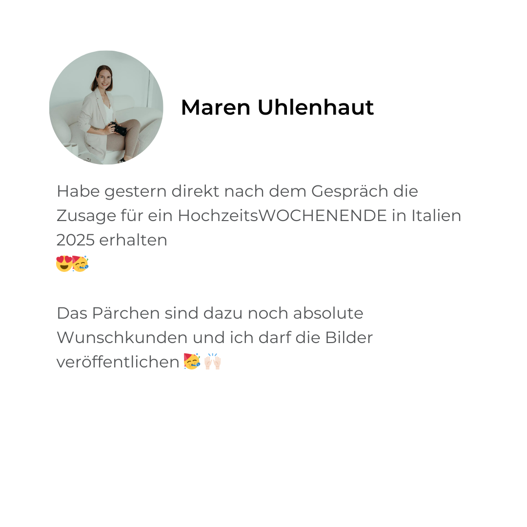 Hochzeitsfotograf Coaching