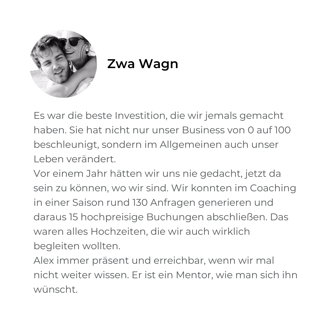 Hochzeitsfotograf Coaching