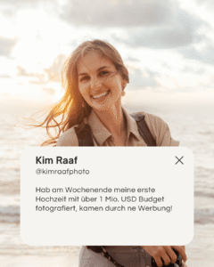 Instagram Werbung für Hochzeitsfotografen